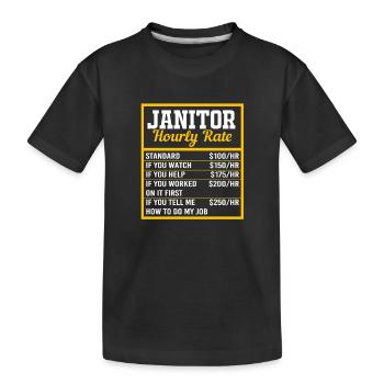 Salaire horaire de l’intérimaire - T-shirt bio Premium Enfant - noir - Devant