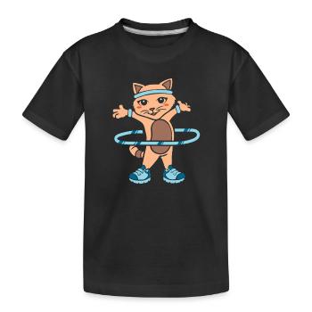 Hula Hup Huller Hullern Huller Hoop Cat - T-shirt bio Premium Enfant - noir - Devant
