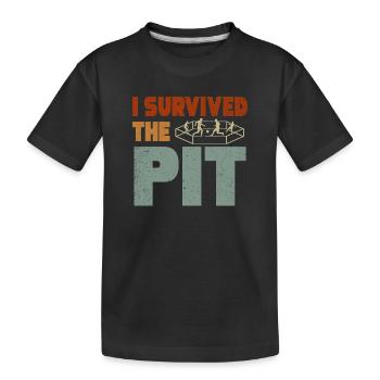 I Survived The Pit - Kids' Premium Organic T-Shirt - black - Front