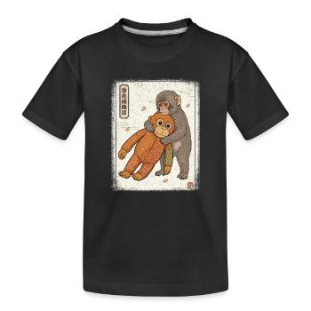 Ukiyo-e Baby Monkey Punch - Kinder Premium Bio T-Shirt - Schwarz - Vorne