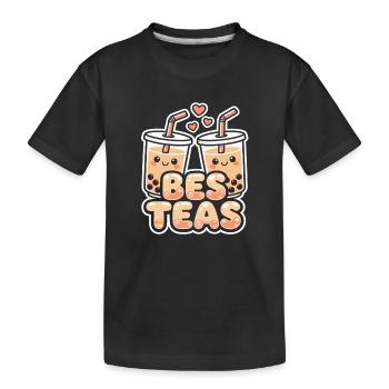 Boba Best Theas Amateurs de bubble tea adorables - T-shirt bio Premium Enfant - noir - Devant