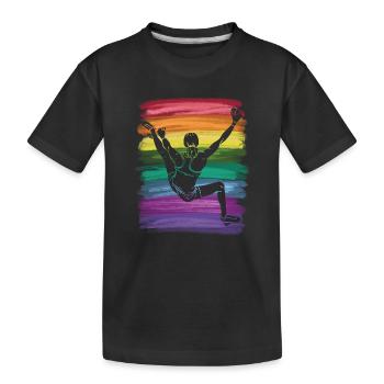Boulderer Boulder Bouldering - Kids' Premium Organic T-Shirt - black - Front