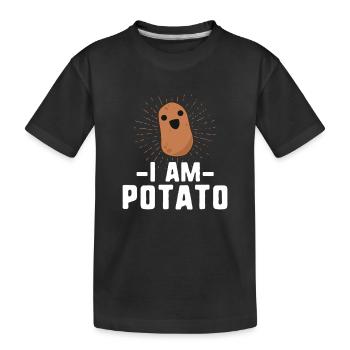 Sunburst-Kartoffel Ich bin Kartoffel - Kinder Premium Bio T-Shirt - Schwarz - Vorne