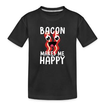 Speck macht mich glücklich: Spaßige Speckstimmung - Kinder Premium Bio T-Shirt - Schwarz - Vorne