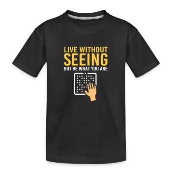 Blindenschrift Braille Blind - Kids' Premium Organic T-Shirt - black - Front