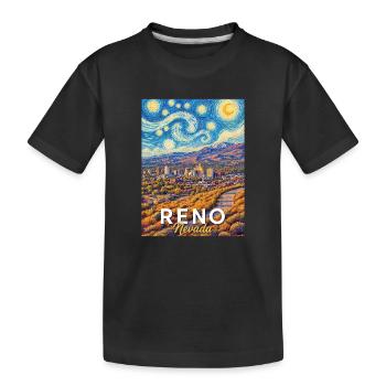 Reno Nevada starry sky over desert city - Kids' Premium Organic T-Shirt - black - Front