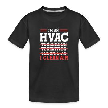 Heating Air Conditioning Technician Technician Refrigeration Technician - Kids' Premium Organic T-Shirt - black - Front