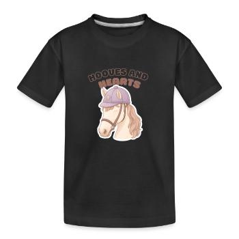 Sabots et Cœurs Amoureux des chevaux - T-shirt bio Premium Enfant - noir - Devant