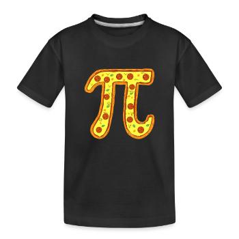 Emblème Pizza Pi, symbole Pepperoni - T-shirt bio Premium Enfant - noir - Devant