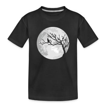 Lune de Chat Lune d’Halloween - T-shirt bio Premium Enfant - noir - Devant