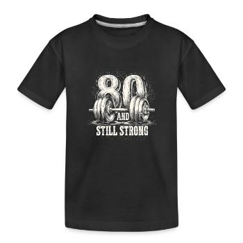 Bodybuilding 80 Geburtstag Gym Männer Fitness - Kinder Premium Bio T-Shirt - Schwarz - Vorne