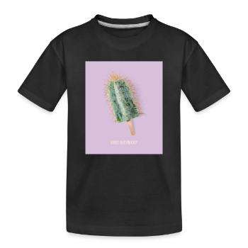Design de glace au cactus doux mais piquant - T-shirt bio Premium Enfant - noir - Devant