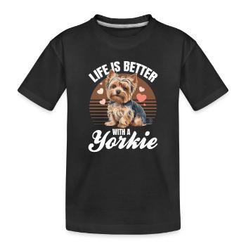 Yorkshire Terrier Yorkshire Race de chien Yorkshire - T-shirt bio Premium Enfant - noir - Devant