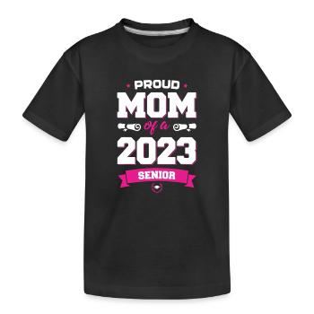 Proud Mom 2023 Senior - Kinder Premium Bio T-Shirt - Schwarz - Vorne