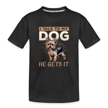 Yorkshire Terrier Yorkshire Race de chien Yorkshire - T-shirt bio Premium Enfant - noir - Devant