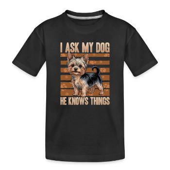Yorkshire Terrier Yorkshire Race de chien Yorkshire - T-shirt bio Premium Enfant - noir - Devant