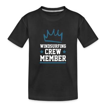 Windsurfing Crew - Kinder Premium Bio T-Shirt - Schwarz - Vorne