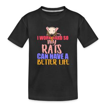 Rat, rat de maison, propriétaire de rats, amoureux des rats - T-shirt bio Premium Enfant - noir - Devant