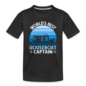 Weltbester Hausboot Kapitän - Kinder Premium Bio T-Shirt - Schwarz - Vorne
