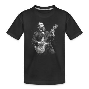 James A Playing Guitar - Kids' Premium Organic T-Shirt - black - Front