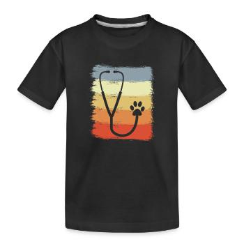 Dessin du stéthoscope - T-shirt bio Premium Enfant - noir - Devant