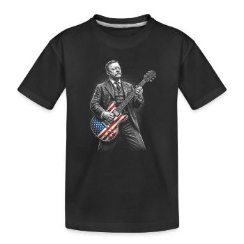 Theodore Roosevelt Guitariste avec Flags Guitar - T-shirt bio Premium Enfant - noir - Devant