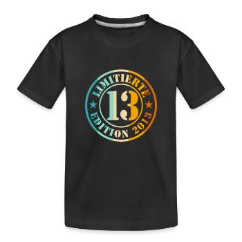 13e anniversaire - T-shirt bio Premium Enfant - noir - Devant