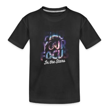 Finde deinen Fokus in den Sternen - Kinder Premium Bio T-Shirt - Schwarz - Vorne