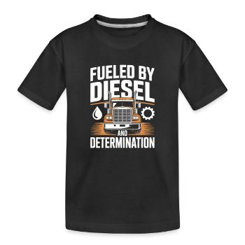 Berufskraftfahrer Lastwagen Truck Diesel - Kinder Premium Bio T-Shirt - Schwarz - Vorne