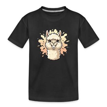 AlpakaSmile Farbspritzer - Kinder Premium Bio T-Shirt - Schwarz - Vorne