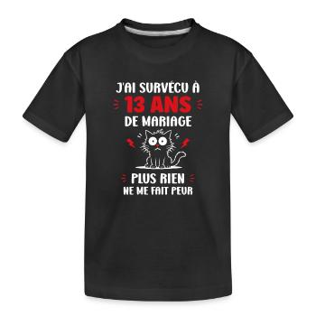 Survivre 13 Ans Mariage Chat - T-shirt bio Premium Enfant - noir - Devant