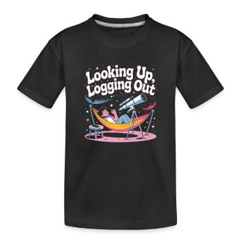 Chercher hors ligne | Observateur des étoiles - T-shirt bio Premium Enfant - noir - Devant