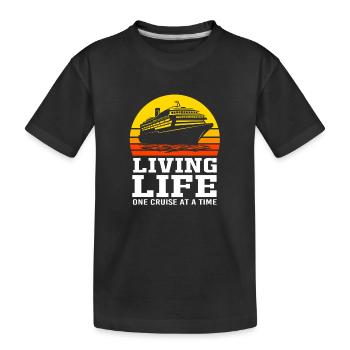Croisière en bateau de croisière - T-shirt bio Premium Enfant - noir - Devant