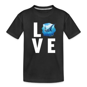 Raies Manta Raies - T-shirt bio Premium Enfant - noir - Devant