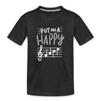 Leg eine fröhliche Melodie auf - Kinder Premium Bio T-Shirt - Schwarz - Vorne