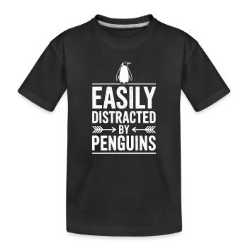 Dictons des manchots Drôle de cadeau des manchots - T-shirt bio Premium Enfant - noir - Devant