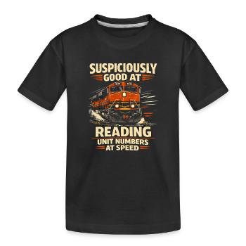 Numéros de train en tempo | Repérage de trains - T-shirt bio Premium Enfant - noir - Devant
