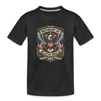 Aigle de la fête de l’Indépendance avec drapeaux - T-shirt bio Premium Enfant - noir - Devant