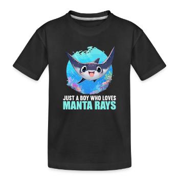 Raies Manta Raies - T-shirt bio Premium Enfant - noir - Devant