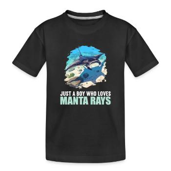 Raies Manta Raies - T-shirt bio Premium Enfant - noir - Devant
