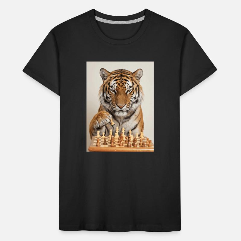 Tiger playing chess Kids' Premium Organic T-Shirt