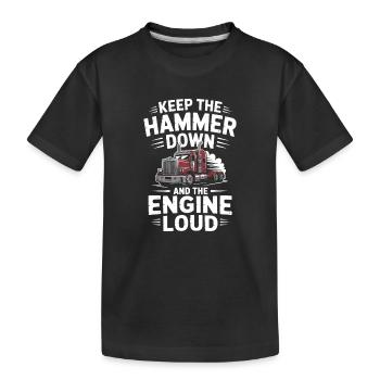 Chauffeur de camion, camionneur, chauffeur de camion, transport diesel. - T-shirt bio Premium Enfant - noir - Devant