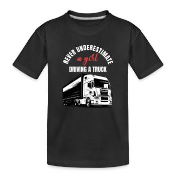 Pouvoir des filles des routiers - T-shirt bio Premium Enfant - noir - Devant