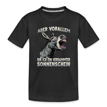 Hausesel Zwergesel Langohresel Bauernhof - Kinder Premium Bio T-Shirt - Schwarz - Vorne