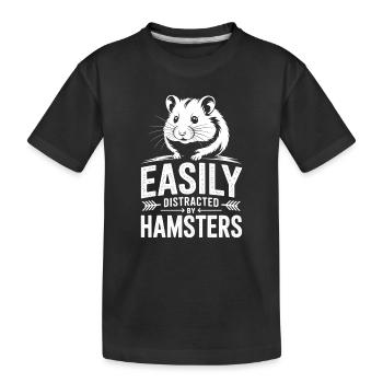 Hamster Sprüche Hamster Lustiges Hamster Geschenk  - Kinder Premium Bio T-Shirt - Schwarz - Vorne