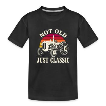 Not Old Just Classic Traktor - Kinder Premium Bio T-Shirt - Schwarz - Vorne