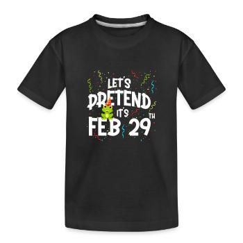 Fête des grenouilles du jour bissextile - T-shirt bio Premium Enfant - noir - Devant