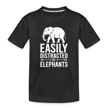 Expressions d’éléphant Éléphant Drôle d’éléphant - T-shirt bio Premium Enfant - noir - Devant