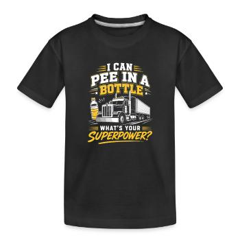 Diesel Trucker Pee In A Bottle Fernfahrer Humor - Kinder Premium Bio T-Shirt - Schwarz - Vorne