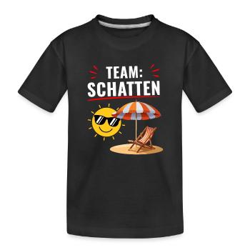 Team Schatten T-Shirt Lustiger Sommer Spruch - Kinder Premium Bio T-Shirt - Schwarz - Vorne